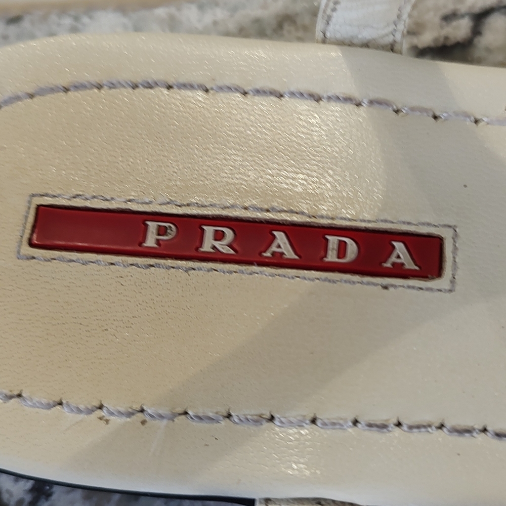 COA Prada Women's Cream Sandals - Picture 3 of 4